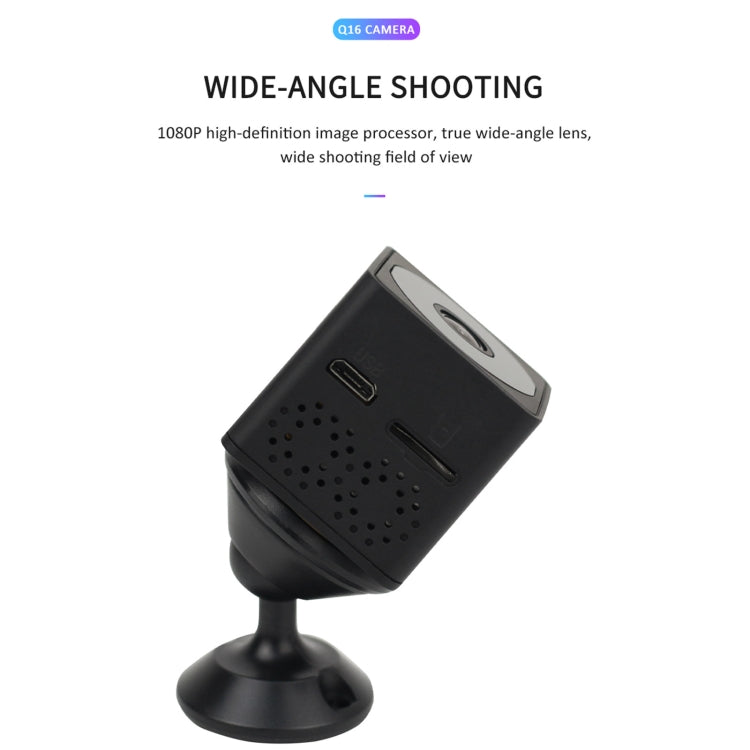 Q16 Mini WiFi Wireless Network Action Camera Wide-angle Recorder with Night Vision and Motion Detection Q16 Mini WiFi Wireless Network Action Camera Wide-angle Recorder with Night Vision and Motion Detection